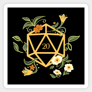 Polyhedral D20 Dice for Plant Lovers Sticker